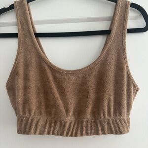 Zara Tan Knit Crop Top